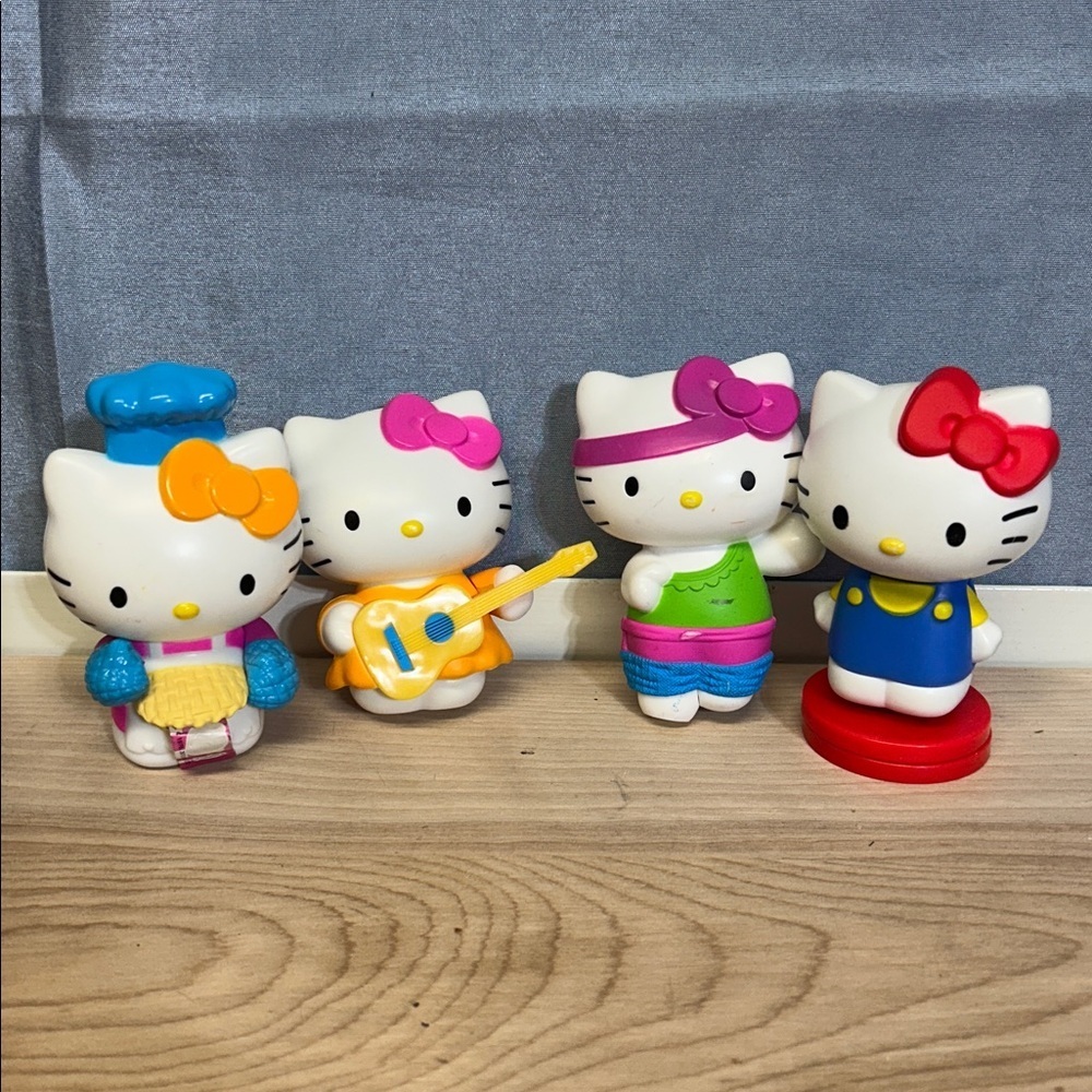 Set of 4 McDonald's Hello Kitty Happy Meal toys from 2013.